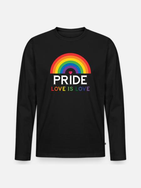 Pride - Love is Love. - Men's Premium Organic Long Sleeve Shirt - black