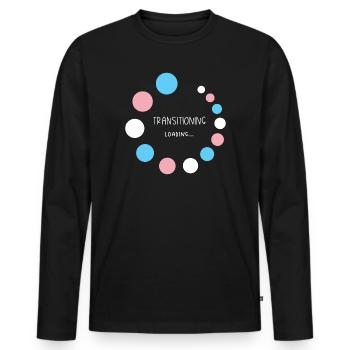 Pride Month - Transitioning... Loading - Men's Premium Organic Long Sleeve Shirt - black - Front - Nico (187cm)