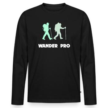 Hike Mountain Hike Hiker Hiking Statement - Men's Premium Organic Long Sleeve Shirt - black - Front - Nico (187cm)