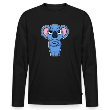 No Lust - Koala - Crossed Arms - Men's Premium Organic Long Sleeve Shirt - black - Front - Nico (187cm)