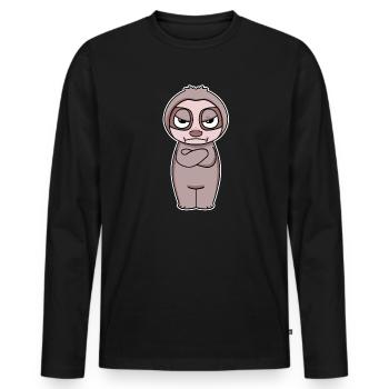 No Desire - Sloth - Crossed Arms - Men's Premium Organic Long Sleeve Shirt - black - Front - Nico (187cm)