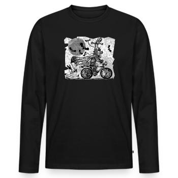 gothic cyclist - Men's Premium Organic Long Sleeve Shirt - black - Front - Nico (187cm)