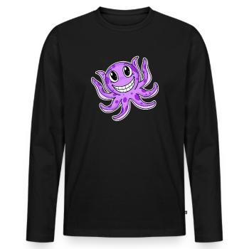 Octopus Squid - Men's Premium Organic Long Sleeve Shirt - black - Front - Nico (187cm)