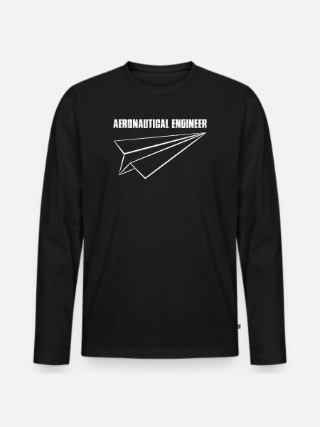 Aeronautical Engineer Paper Airplane - Men's Premium Organic Long Sleeve Shirt - black