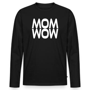 Mama ist wow - Männer Premium Bio Langarmshirt - Schwarz - Vorne - Nico (187cm)