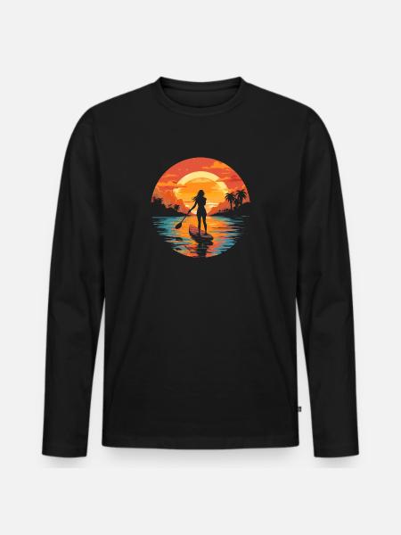 Girl on SUP - T-shirt manches longues Premium bio Homme - noir
