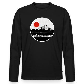 Düsseldorf Japan Skyline - Männer Premium Bio Langarmshirt - Schwarz - Vorne - Nico (187cm)