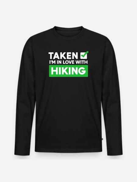Wanderer Statement Wanderung Wandern Bergwandern - Männer Premium Bio Langarmshirt - Schwarz