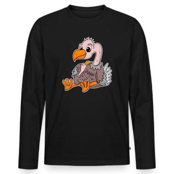 Vulture family - vulture with baby - Men's Premium Organic Long Sleeve Shirt - black - Front - Nico (187cm)