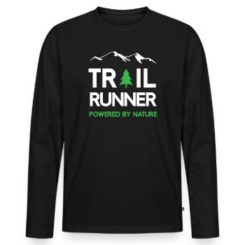 Trail Runner - Powered by Nature - Men's Premium Organic Long Sleeve Shirt - black - Front - Nico (187cm)