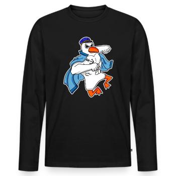 Mouette capitaine Faust - T-shirt manches longues Premium bio Homme - noir - Devant - Nico (187cm)