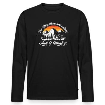 mountain, hiking, hiking - Men's Premium Organic Long Sleeve Shirt - black - Front - Nico (187cm)