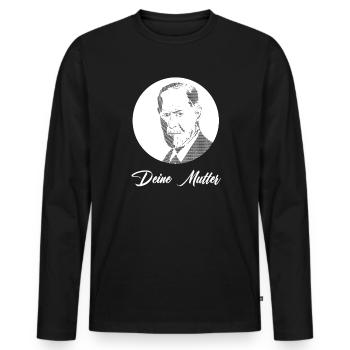 Deine Mutter - Männer Premium Bio Langarmshirt - Schwarz - Vorne - Nico (187cm)