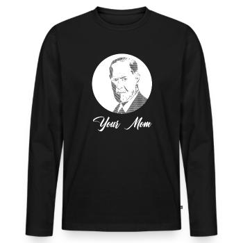 Ta mère - T-shirt manches longues Premium bio Homme - noir - Devant - Nico (187cm)