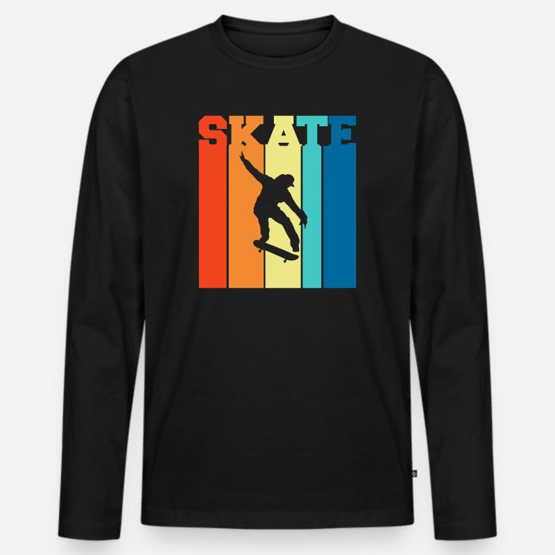 Skateboarden, Skateboarden, Skateboarden - Männer Premium Bio Langarmshirt - Schwarz