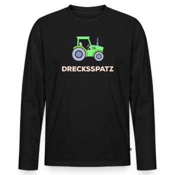 Nutzfahrzeug Spruch Traktor Landleben Landwirt - Männer Premium Bio Langarmshirt - Schwarz - Vorne - Nico (187cm)