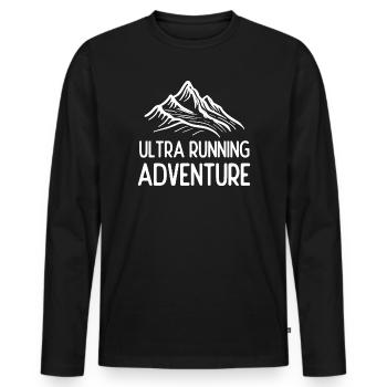 Ultra Running Advrenture - T-shirt manches longues Premium bio Homme - noir - Devant - Nico (187cm)