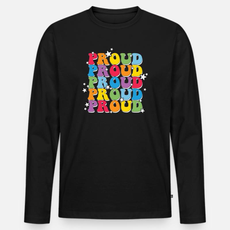 LGBT, Regenbogen, Pride-Monat - Männer Premium Bio Langarmshirt - Schwarz