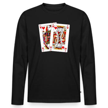 Queen and King of Hearts - Men's Premium Organic Long Sleeve Shirt - black - Front - Nico (187cm)