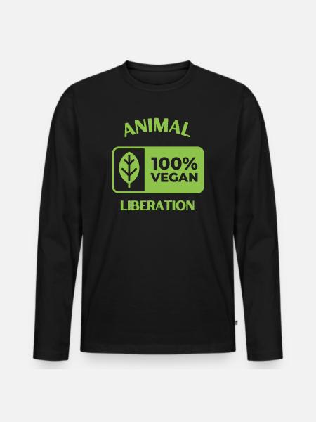 Animal Liberation, vegan - Männer Premium Bio Langarmshirt - Schwarz