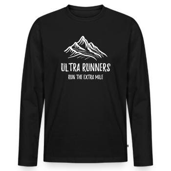 Les coureurs d’Ultra courent le kilomètre supplémentaire - T-shirt manches longues Premium bio Homme - noir - Devant - Nico (187cm)