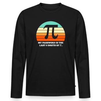Pi, Mathematik, Mathematik - Männer Premium Bio Langarmshirt - Schwarz - Vorne - Nico (187cm)