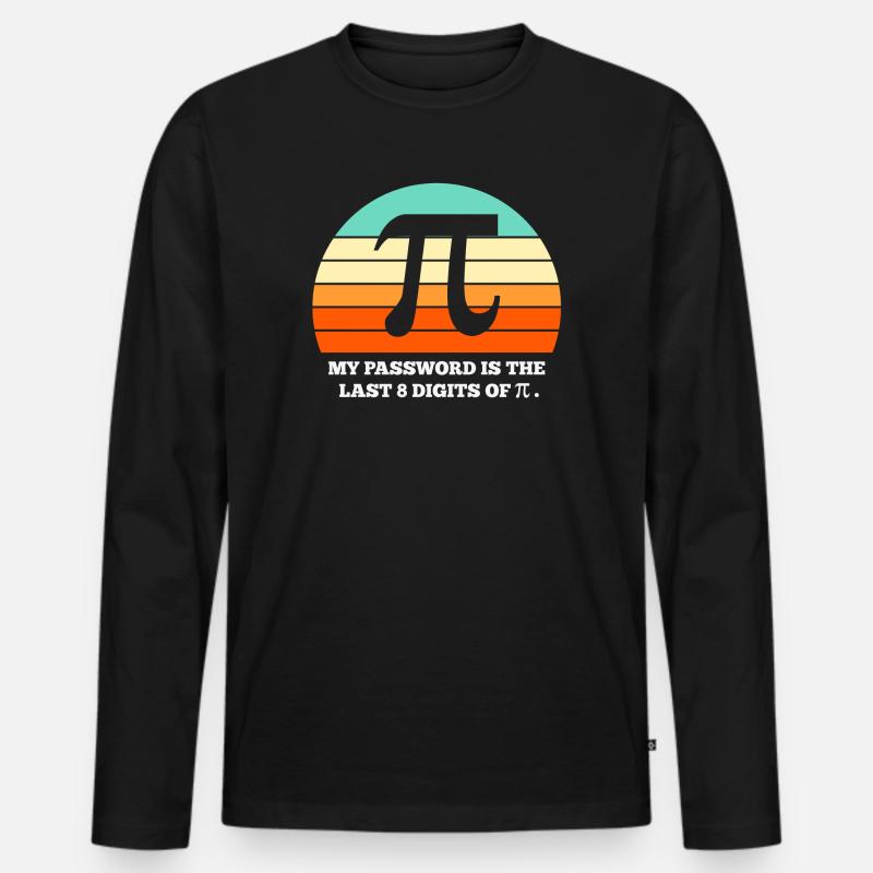 Pi, Mathematik, Mathematik - Männer Premium Bio Langarmshirt - Schwarz
