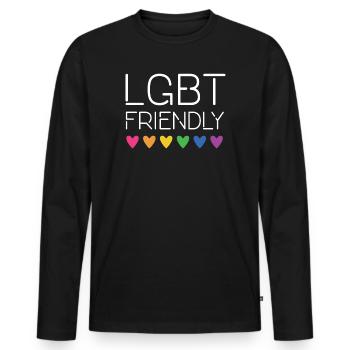 LGBT Friendly - Men's Premium Organic Long Sleeve Shirt - black - Front - Nico (187cm)