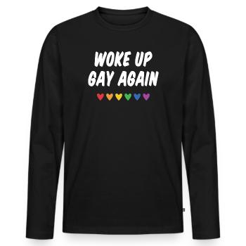 Wieder aufgewacht - Pride Month - Männer Premium Bio Langarmshirt - Schwarz - Vorne - Nico (187cm)
