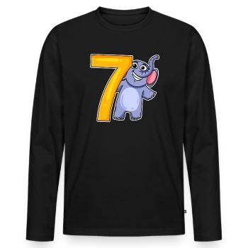 sieben - 7 - Männer Premium Bio Langarmshirt - Schwarz - Vorne - Nico (187cm)