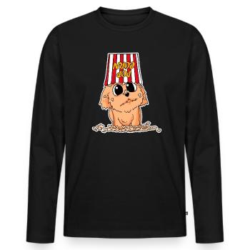 Popcorn Cinéma Chien Films Cinéma Soirée cinéma - T-shirt manches longues Premium bio Homme - noir - Devant - Nico (187cm)