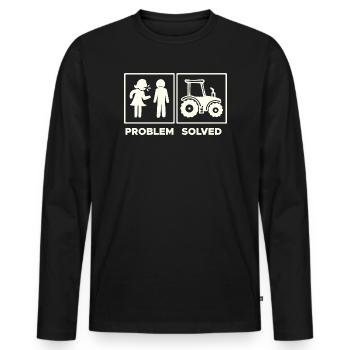 Tractor Statement Commercial Vehicle Vehicle Farming - Men's Premium Organic Long Sleeve Shirt - black - Front - Nico (187cm)