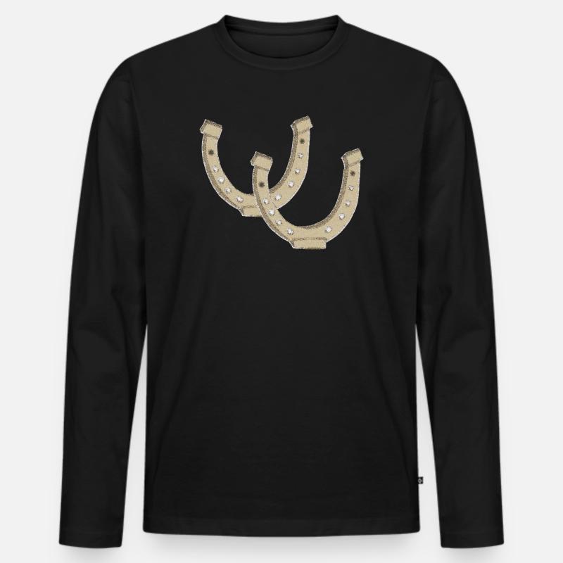 hufeisen impressionismus - Männer Premium Bio Langarmshirt - Schwarz