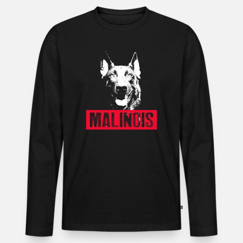 Malinois Hunde Motiv - Männer Premium Bio Langarmshirt - Schwarz