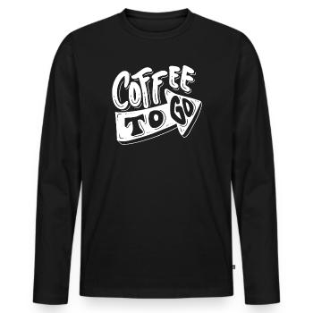 café, j'aime le café, pause café - T-shirt manches longues Premium bio Homme - noir - Devant - Nico (187cm)