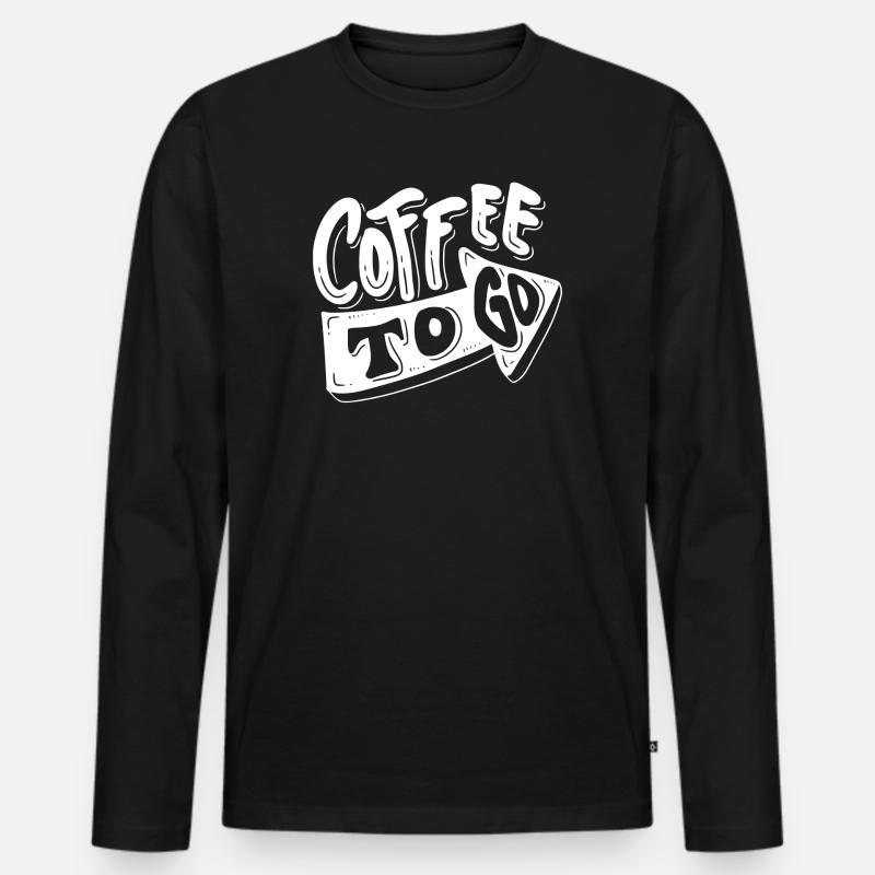 Kaffee, Ich mag Kaffee, Kaffeepause - Männer Premium Bio Langarmshirt - Schwarz