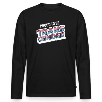 Pride Month - Proud To Be Transgender - Men's Premium Organic Long Sleeve Shirt - black - Front - Nico (187cm)