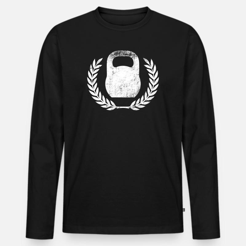 Kettlebell Ghiria - Männer Premium Bio Langarmshirt - Schwarz