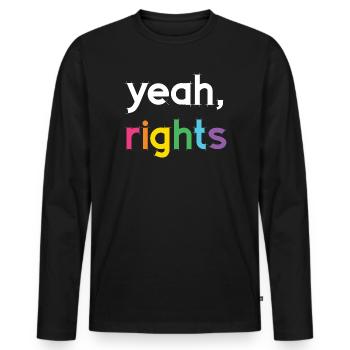 Pride Month LGBT - ja, Rechte - Männer Premium Bio Langarmshirt - Schwarz - Vorne - Nico (187cm)