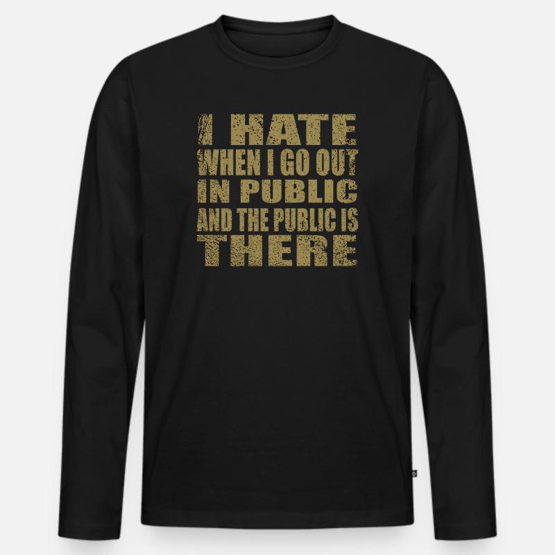 cooles Zitat - Männer Premium Bio Langarmshirt - Schwarz