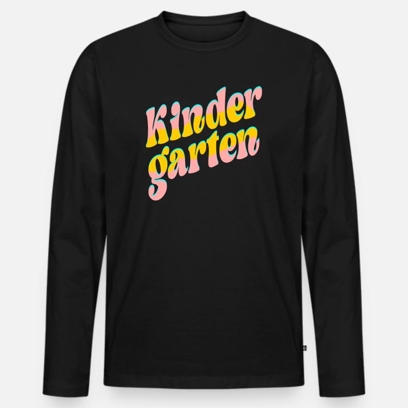 Kindergarten Erzieherin - EINGEWÖHNUNGSWOCHEN - Männer Premium Bio Langarmshirt - Schwarz