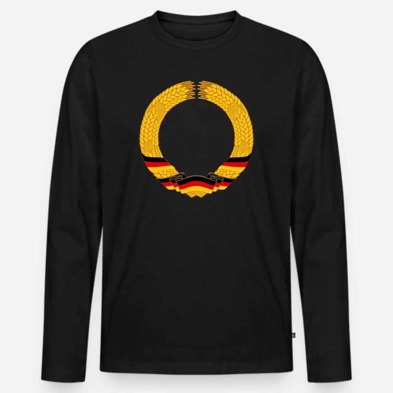 DDR Ährenkranz Vorlage - Männer Premium Bio Langarmshirt - Schwarz