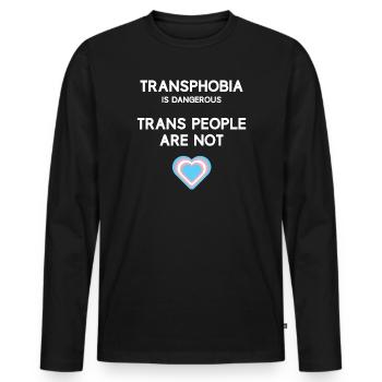 Mois de la fierté LGBT - Personnes trans - T-shirt manches longues Premium bio Homme - noir - Devant - Nico (187cm)