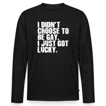Gay Humor Schwulen Spruch Lustig Regenbogen Fahne - Männer Premium Bio Langarmshirt - Schwarz - Vorne - Nico (187cm)