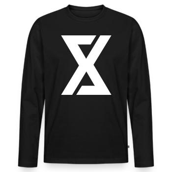 Digital art simple logo - Men's Premium Organic Long Sleeve Shirt - black - Front - Nico (187cm)