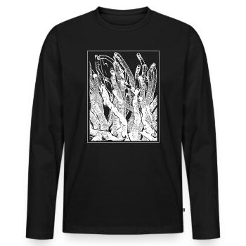 Anémone - T-shirt manches longues Premium bio Homme - noir - Devant - Nico (187cm)