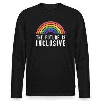 Pride Month LGBT - Die Zukunft ist inklusiv - Männer Premium Bio Langarmshirt - Schwarz - Vorne - Nico (187cm)