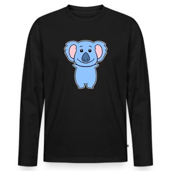 Koala - Männer Premium Bio Langarmshirt - Schwarz - Vorne - Nico (187cm)