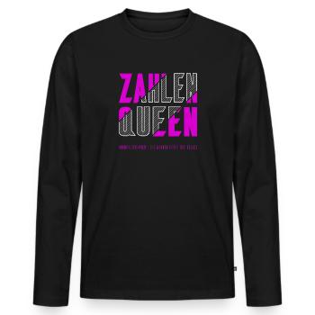 Zahlen Queen - Männer Premium Bio Langarmshirt - Schwarz - Vorne - Nico (187cm)