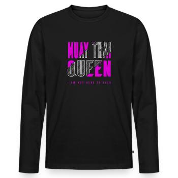 Muay Thai Queen - T-shirt manches longues Premium bio Homme - noir - Devant - Nico (187cm)